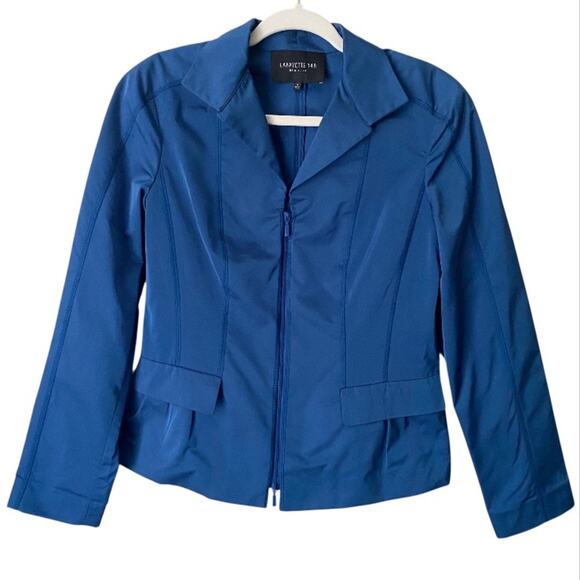 Lafayette 148 | Full Zip Jacket Blazer Collared Casual Athleisure Blue Size 6 - Picture 1 of 6